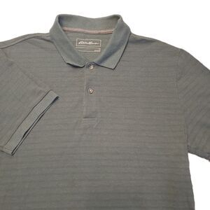 Eddie Bauer Men’s L  Polo Shirt Striped Short Sleeve Casual